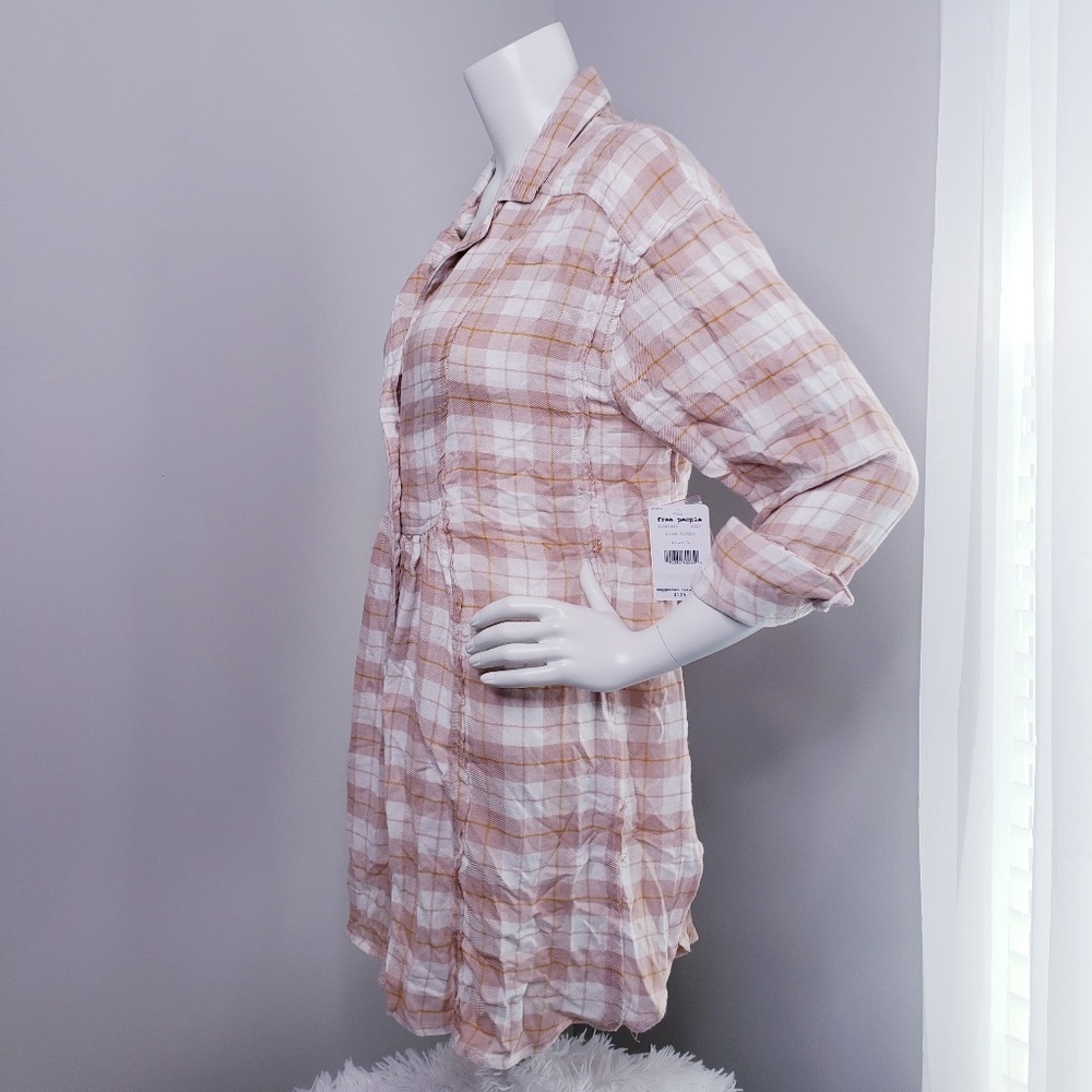 Free People Rose Plaid Top - Picture 2 of 6